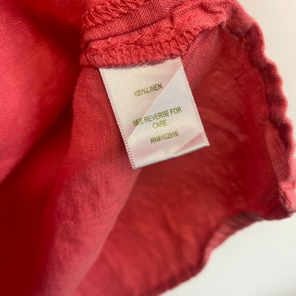 Garnet Hill 100% Linen Pink Sleeveless Dress - Picture 5 of 13